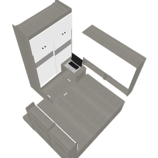 Meiyijia Hong Kong whole house furniture customized furniture tatami floor bed wardrobe C-shaped cabinet cabinet solid wood combination