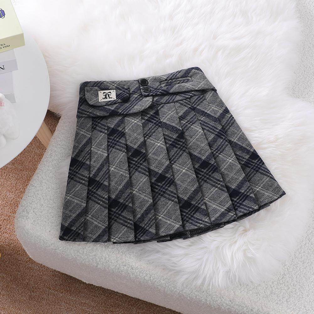 女童高腰百褶裙2025秋冬新款儿童半身裙潮流小女孩百搭格纹短裙潮,淘宝优惠券,粉丝福利购,淘宝优惠卷