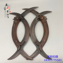 Double-key Meridian Key Pure Bronze Double-Child Yue Yuanyue Mandarin pair A pair of ancient short Soldiers Ancient Play Bronze Ware Collection Pendulum