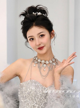 美诺婚饰欧美满钻婚纱礼服颈链