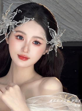 新娘水凝花边夹超仙甜美减龄
