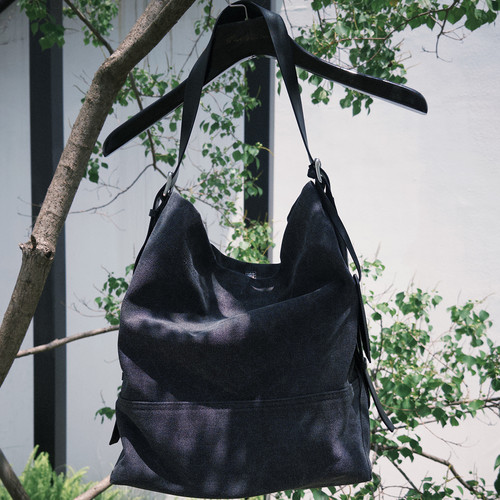 Shift Vare | 革真 水洗复古休闲百搭斜挎包流浪包做旧托特帆布包 - 图2