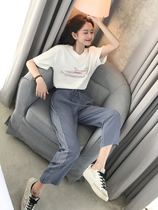 Suit woman Xia 2022 new loose high waist pendant feeling wide-legged pants Two sets of student foreign air weight reduction pants fashion