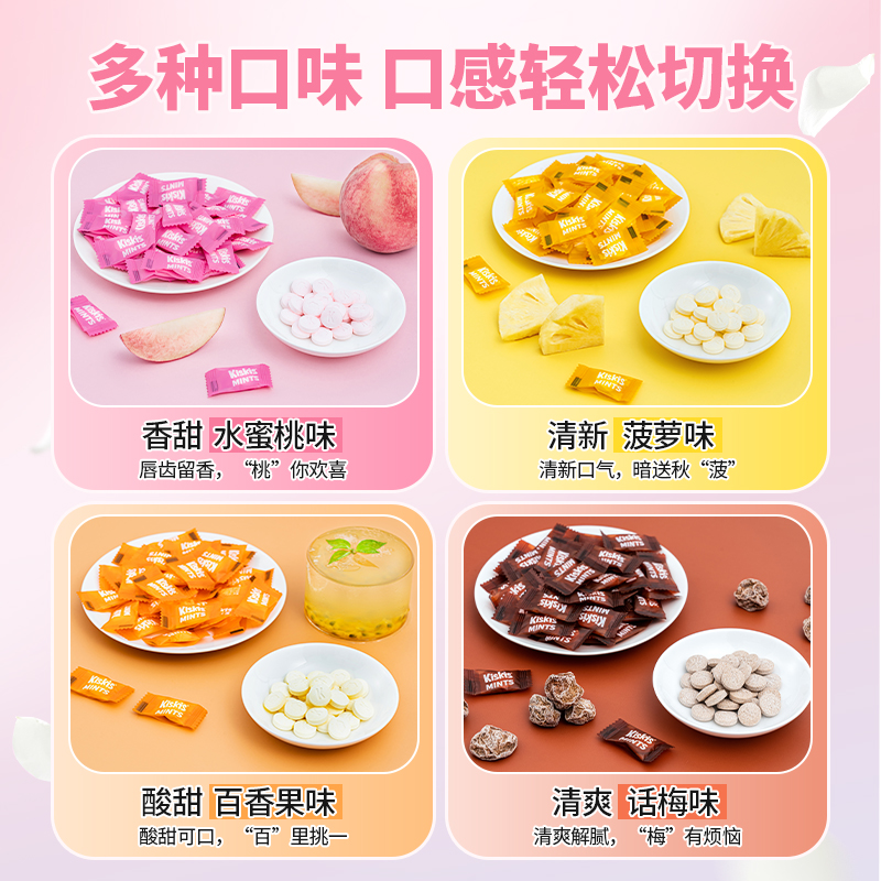 KisKis维C无糖西贝薄荷糖商务招待糖喜糖办公室前台独立包装零食