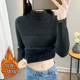 2025 new spring and autumn bottoming shirt for women, half turtleneck, autumn and winter velvet sweater, slim lace inner knitted sweater top