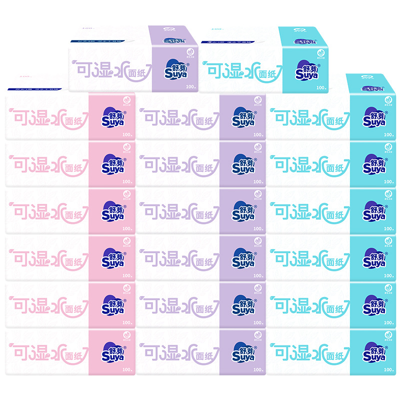 S3S1100A舒芽可湿水系列3层300张30包抽取式面纸（整箱装） - 图0