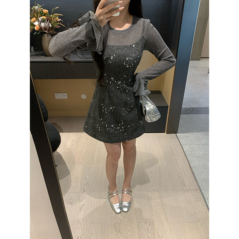 XINYI【告白日记】冬季羊毛吊带连衣裙+长袖T恤显瘦套气质装女,淘宝优惠券,粉丝福利购,淘宝优惠卷