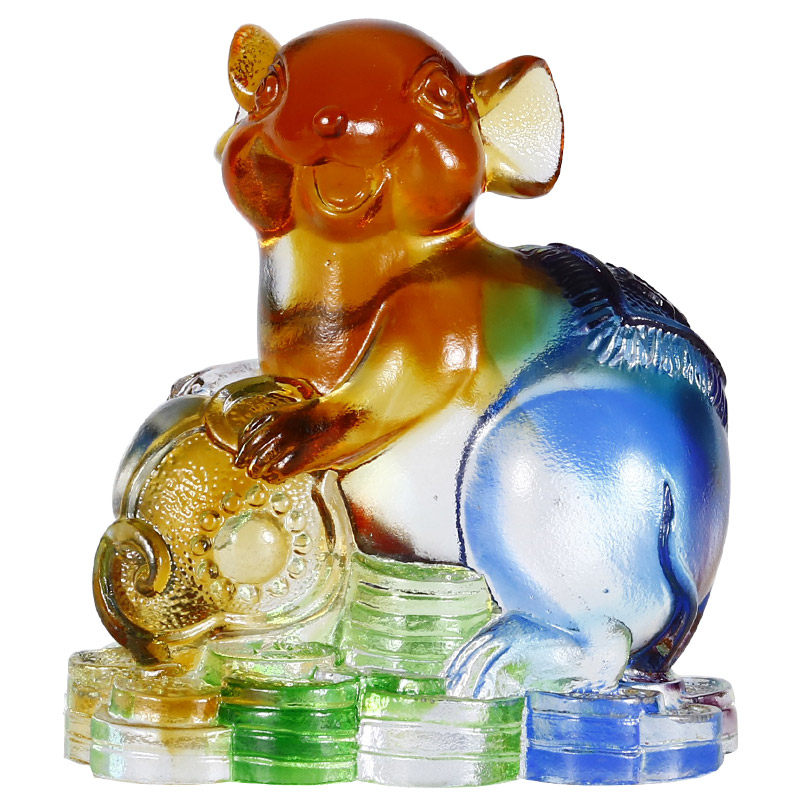 琉璃老鼠年吉祥物摆件生肖鼠送给外国人的中国特色礼物送老外高档