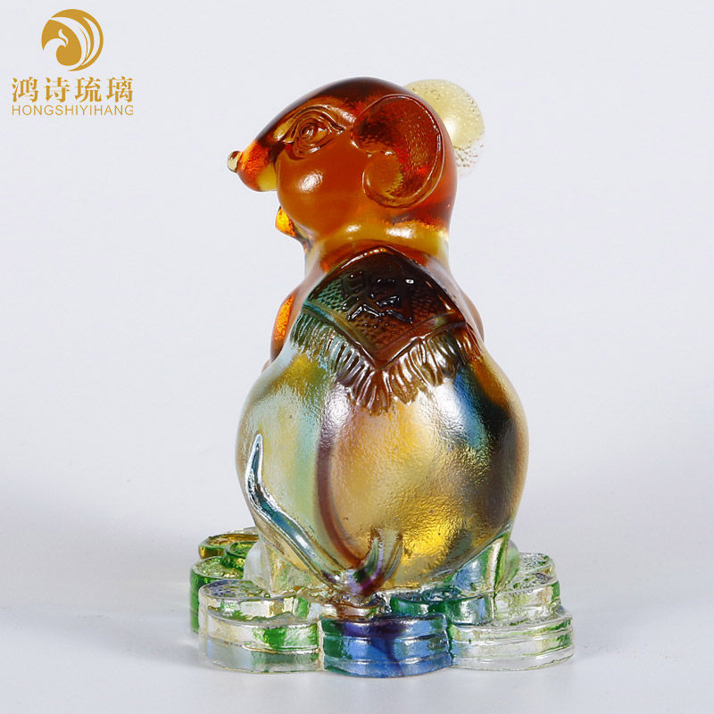 琉璃老鼠年吉祥物摆件生肖鼠送给外国人的中国特色礼物送老外高档