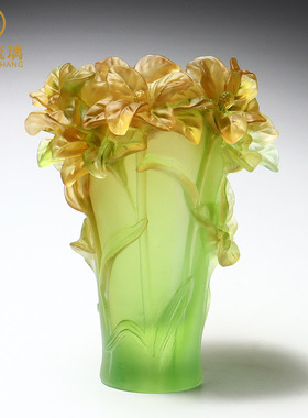 琉璃兰花创意花瓶客厅装饰摆件