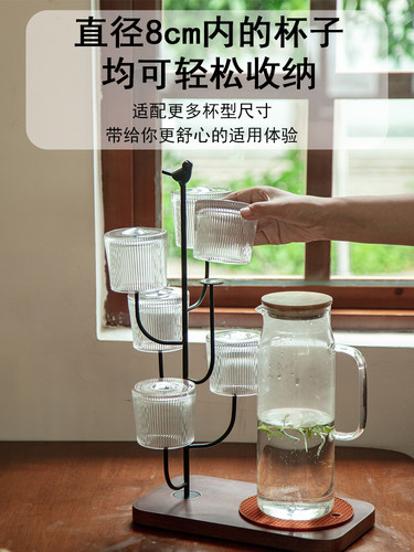 置物架放玻璃杯子神器桌面展示挂架创意高颜值茶杯收纳架水杯架子 - 图1