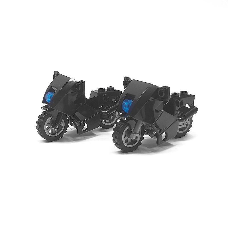 小颗粒积木MOC越野摩托车创意拼插装人仔座驾小绵羊电动机车玩具 - 图1