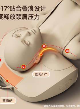 颈椎按摩肩颈按摩仪腰部加热靠枕揉捏热敷家用多功能枕颈部按摩器