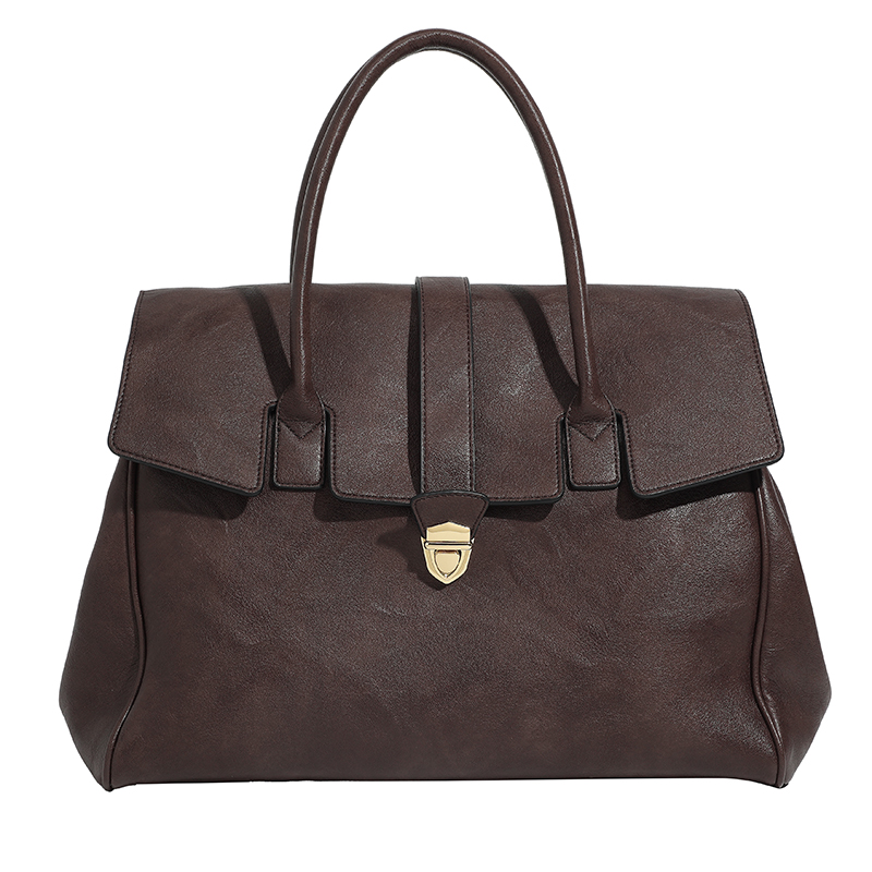 植鞣牛皮手提包女2025新款大容量复古托特包高级感通勤包包公文包 - 图3