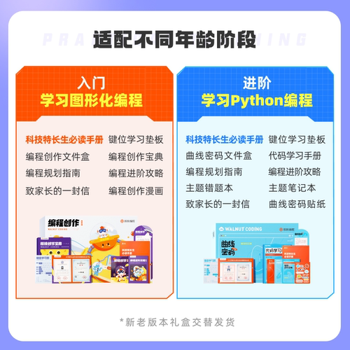 【核桃编程】少儿编程26次实操9件套编程礼盒科技特长生编程启蒙 - 图3