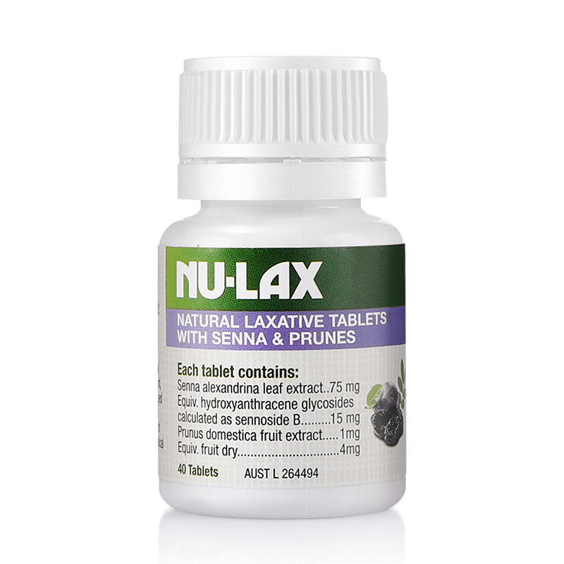 澳洲Nu-lax西梅乐康片40粒果蔬膳食纤维片nulax乐康膏芦荟加强版 - 图0