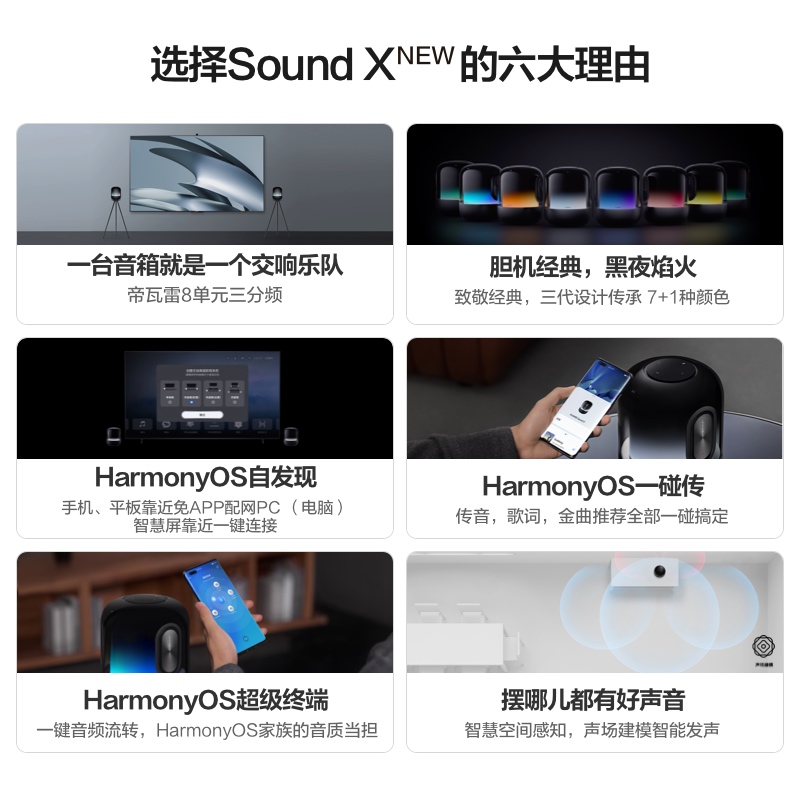 华为Sound X New智能蓝牙音箱电脑音响家用华为音响重低音炮唱歌-图1