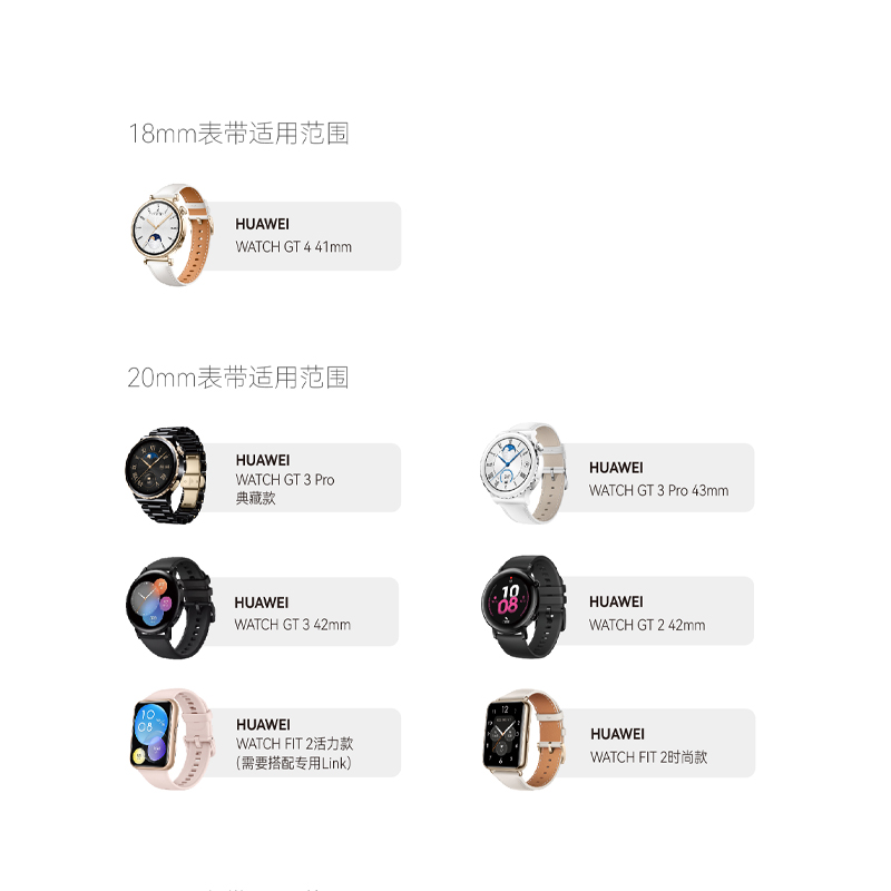 华为/HUAWEI EasyFit时尚真皮系列华为手表表带适配Watch GT系列商务男女情侣可用watch gt4可用替换-图1