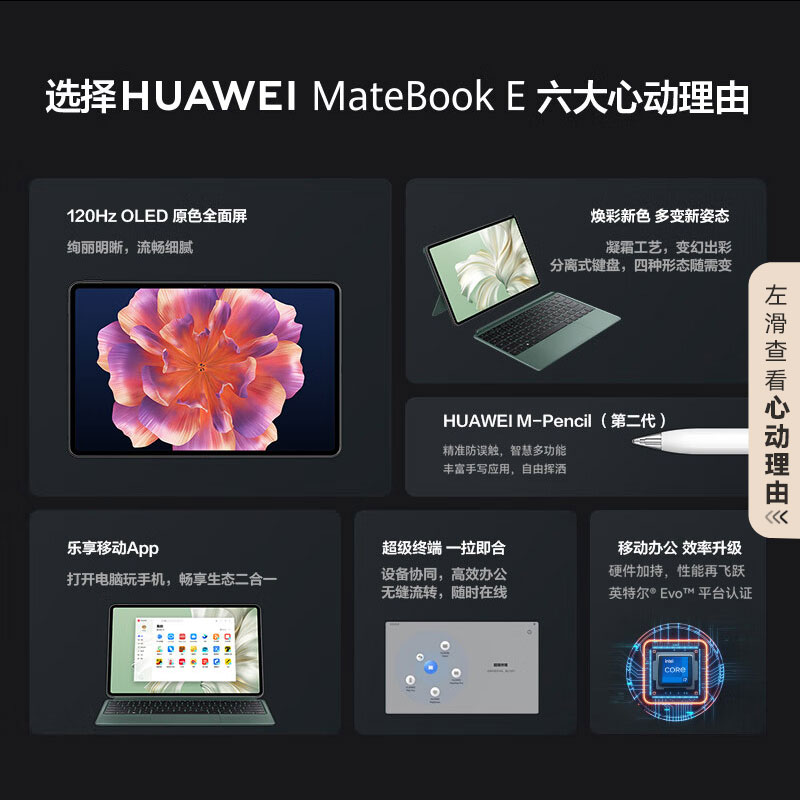 HUAWEI MateBook E 2023华为平板电脑二合一笔记本电脑新款办公学习全能商务本官方旗舰店 - 图1