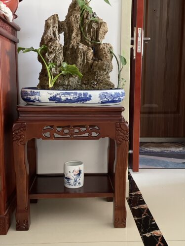 全实木奇石架底座承重盆景架鱼缸架室内客厅花架沙发边桌艺术品桌 - 图0