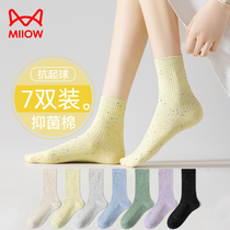 Cat Man Sox Childrens Spring and Autumn Bacteriostatic Deodorant Cotton Socks Sport sweating and breathable not dropping with anti-cocking female midbarrel socks