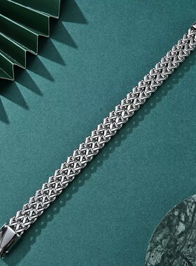 简约朋克不锈钢双层手工男手链