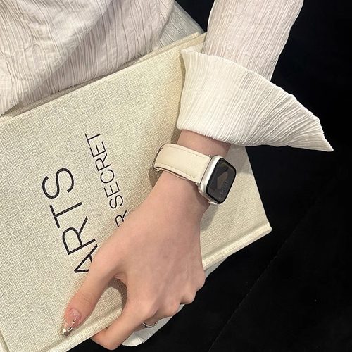 适用苹果AppleWatch10手表皮质折叠扣iWatch10代表带456789s7s8s9 - 图0