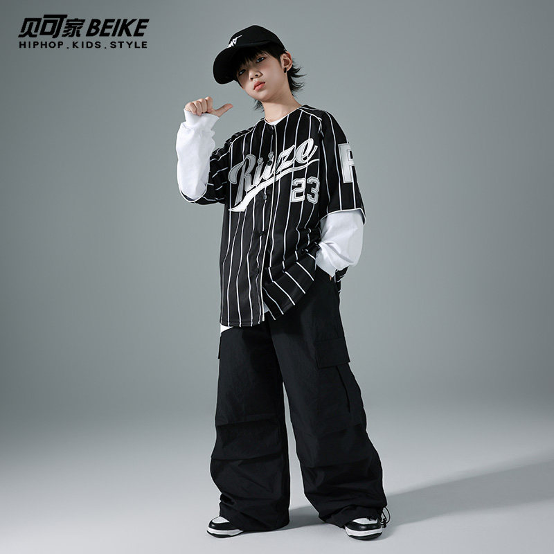 贝可家儿童街舞潮服套装男童酷帅棒球服少儿hiphop街舞童装演出服,淘宝优惠券,粉丝福利购,淘宝优惠卷