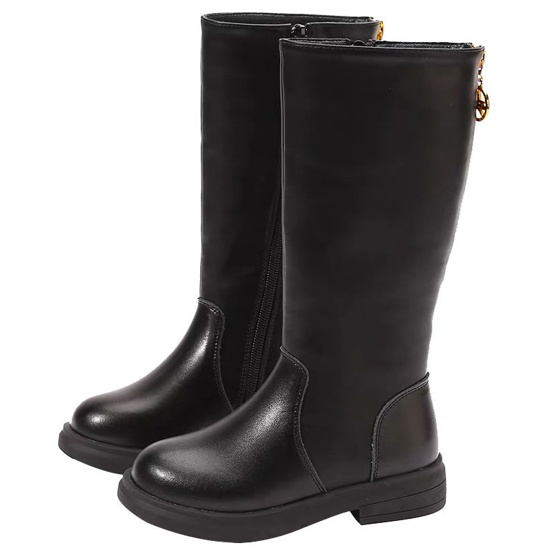 女童靴子皮靴2025新款春秋季秋冬款公主中筒单靴女孩高筒长筒长靴,淘宝优惠券,粉丝福利购,淘宝优惠卷