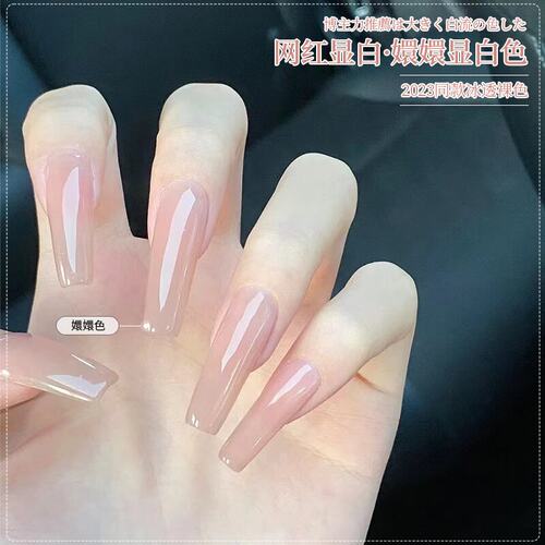 2025年新款嬛嬛冰透裸色华妃同款指甲油胶网红流行显白色美甲店用 - 图0