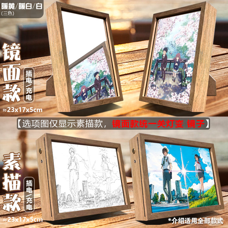 灯光画新海诚电影周边你的名字铃芽之旅恋爱情侣礼物氛围相框摆件,淘宝优惠券,粉丝福利购,淘宝优惠卷