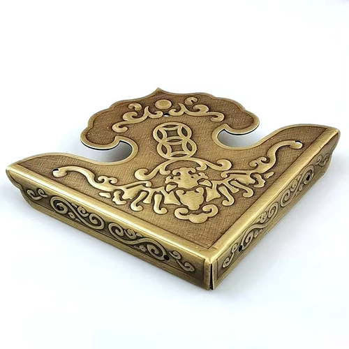 Антикварные медные настольные накладки на углы, латунная медная мебель с аксессуарами, хлеб