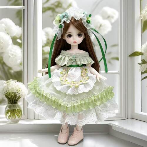 新款30厘米bjd衣服换装娃春秋洛丽塔公主连衣裙子洋娃娃服装 - 图0