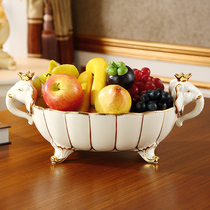 The Fortune Elephant Fruit Pan Eurostyle Extravaganza Home High-end Living Room Xuan Guan Tea Table Ceramic Fruit Tray Decorative Pendulum