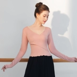 Спортивная одежда, гимнастический современный классический лонгслив, V-образный вырез