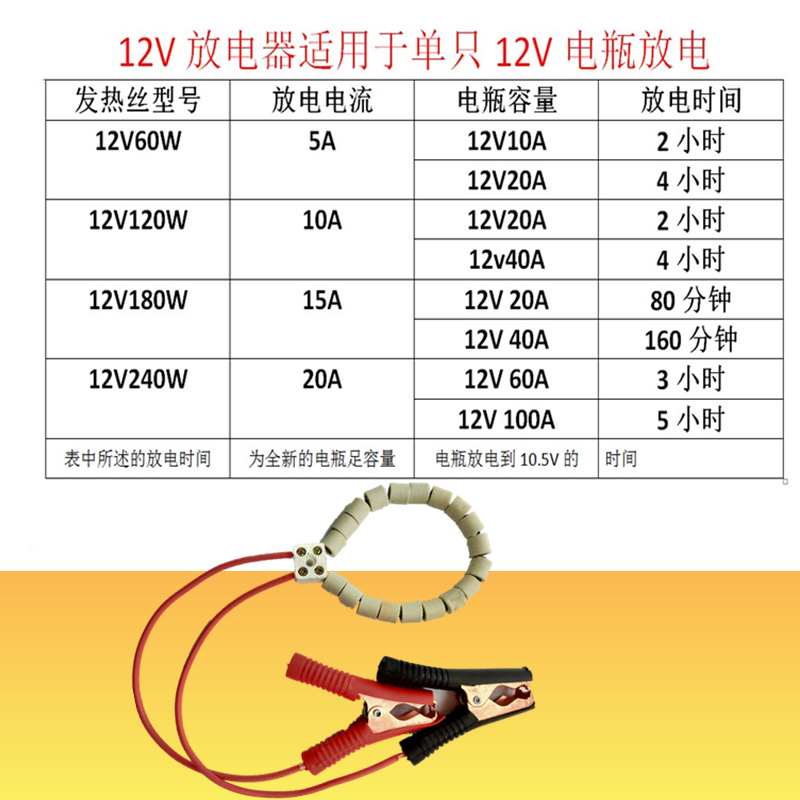 12V电瓶快速放电发热电炉丝低压电阻丝大功率蓄电池电源老化负载 - 图3