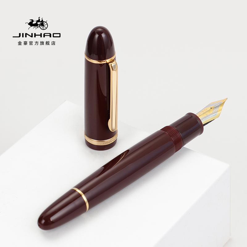 金豪钢笔X159高档成人商务办公螺旋笔帽大班男生礼物学生专用男士练字美工弯头硬笔书法弯尖重手感定制刻字 - 图1