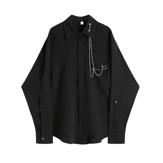 Design-Nischenketten-Schwarzhemd für Damen