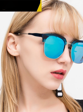 原宿街头风余文乐同款半框太阳镜