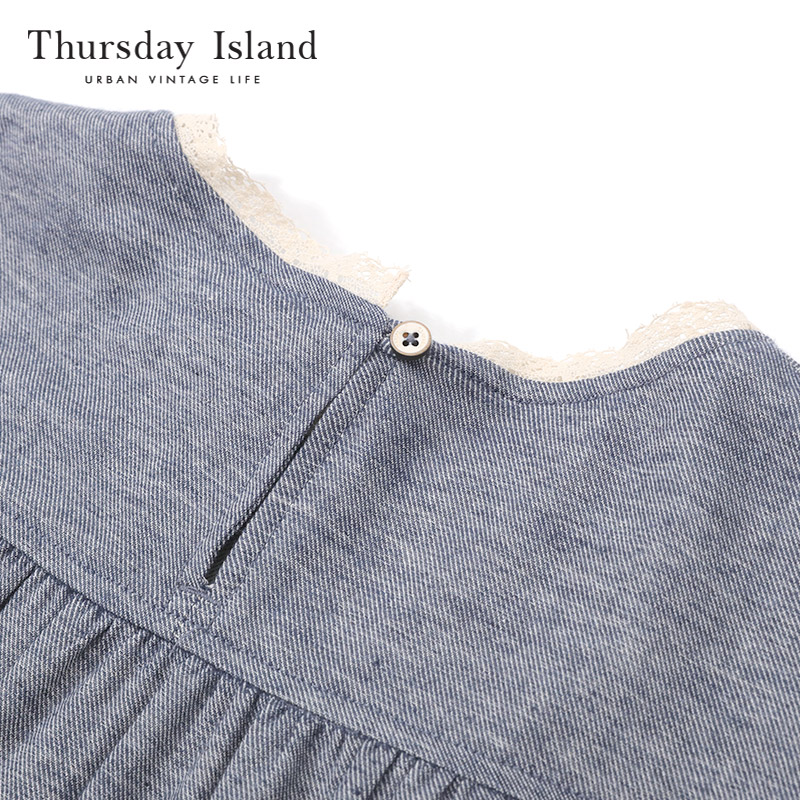 Thursday Island星期四岛屿冬季纯棉简约长袖连衣裙T238MOP533W