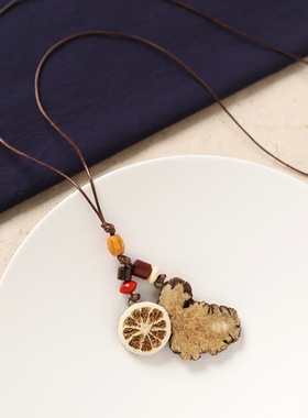 洛湘新中式草果编织长款毛衣链