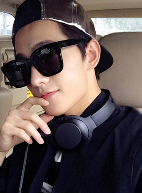 TR90超轻男士墨镜偏光太阳镜女潮司机开车大框方形配近视有带度数