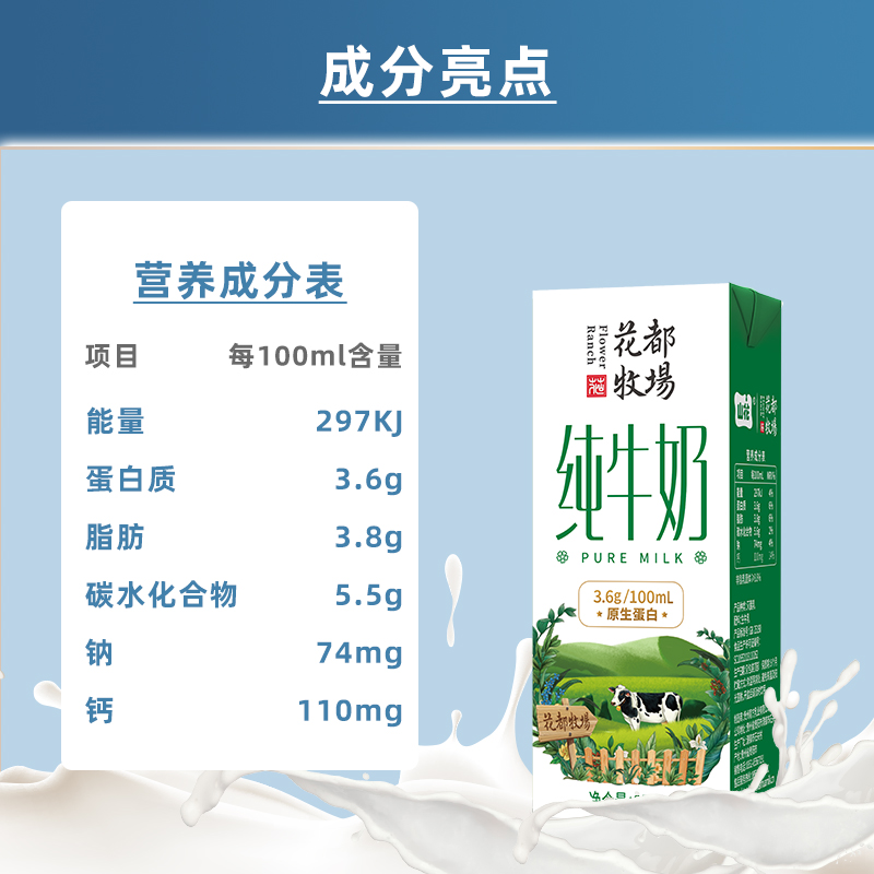 【性价比套餐】山花纯牛奶16盒+花都牧场纯牛奶12盒整箱装-图0