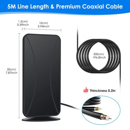 立体平板数字电视天线窗台阳台室外通用10米线DTMB热销港澳台跨境