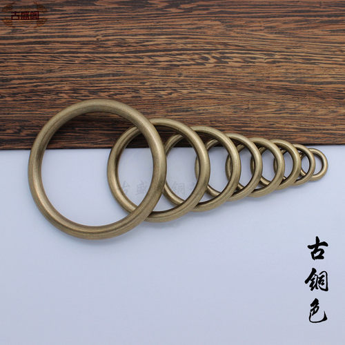 无缝铜环实心纯铜环拉手配件黄铜圆圈皮具圆环无接口DIY铜圈 - 图1