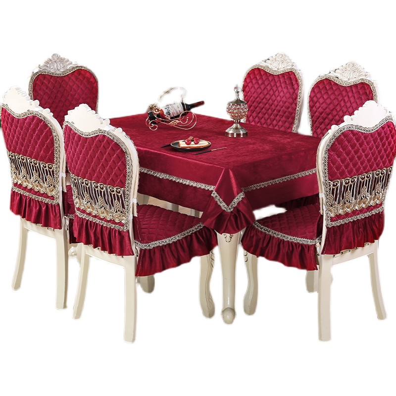 欧式餐椅垫套装现代简约防滑餐桌椅子套罩家用餐椅套茶几桌布布艺 - 图3