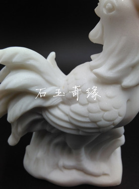 生肖鸡汉白玉石刻石雕可爱好看小摆件家居书房摆设创意礼品特价