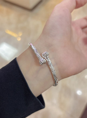 纯银铃兰花南瓜开口盘缠吉言手镯