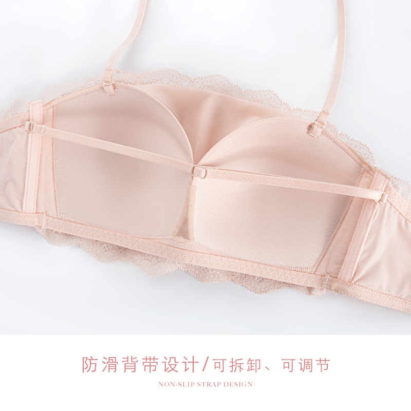 抹胸式肩带隐形聚拢黑色法式裹胸 歌力诺文胸