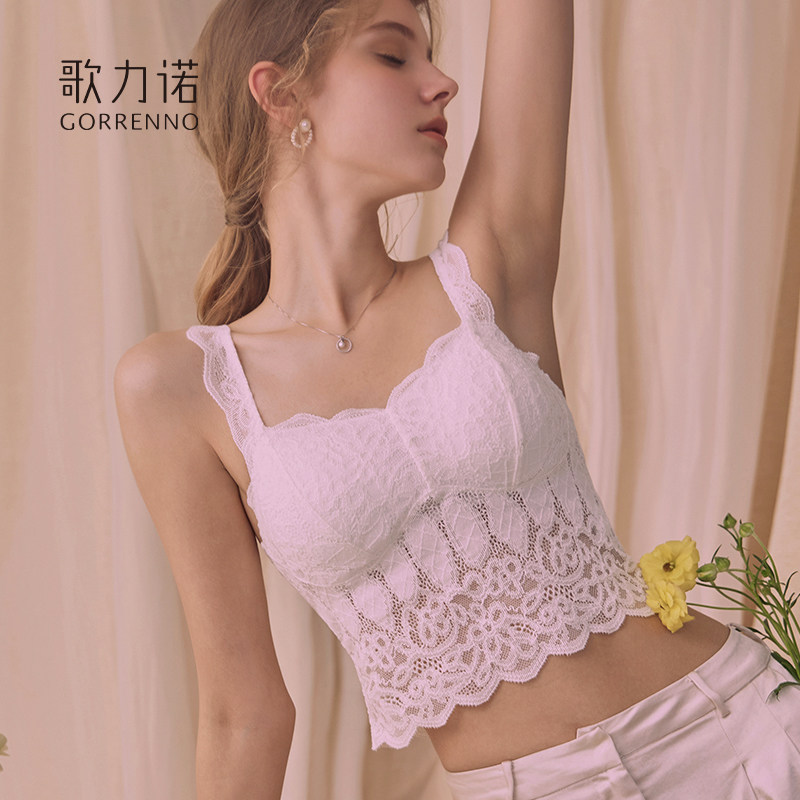 白色蕾丝夏季性感美大胸显小内衣 歌力诺文胸